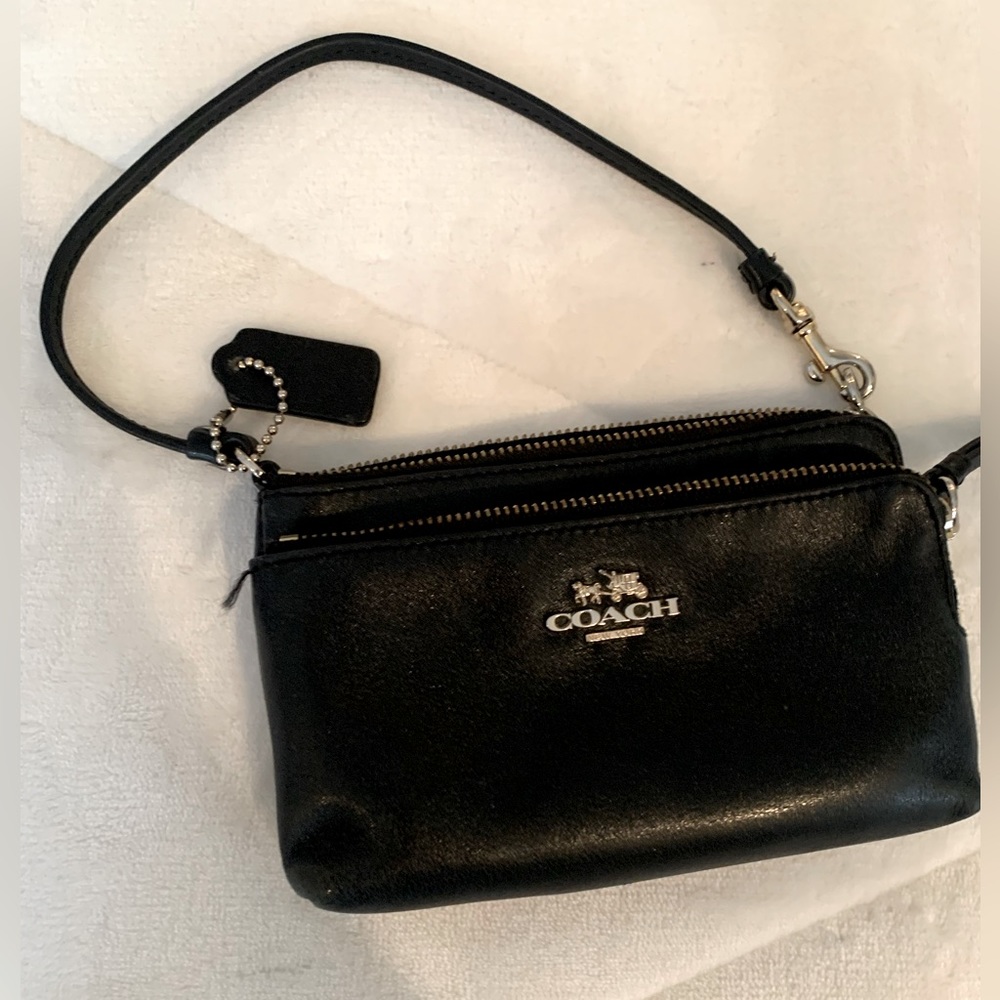 Coach Wristlet with 2 zipper pockets